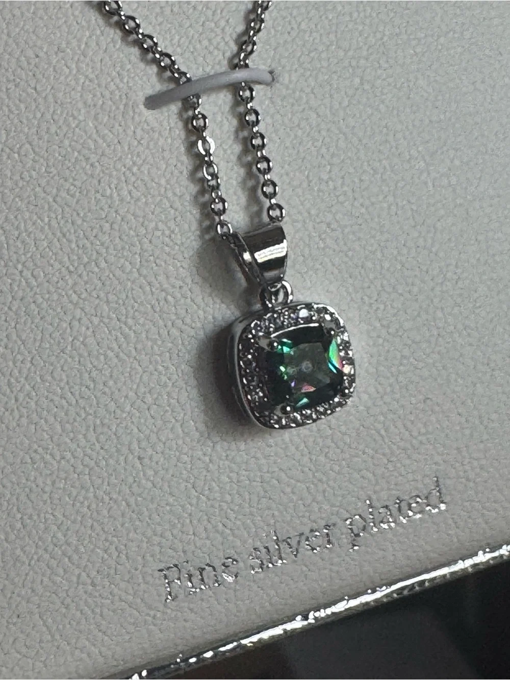 Silver-Plated Mystic Crystal Necklace & Stud Earrings